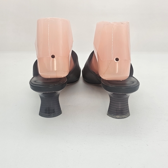 Vince Palmer Slide High Heel Sandal Women's 7M Black Leather Preowned - Picture 6 of 12